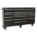 Premier™ Heavy-Duty Extra-Wide Rollcab 15 Drawer 1845mm - Black