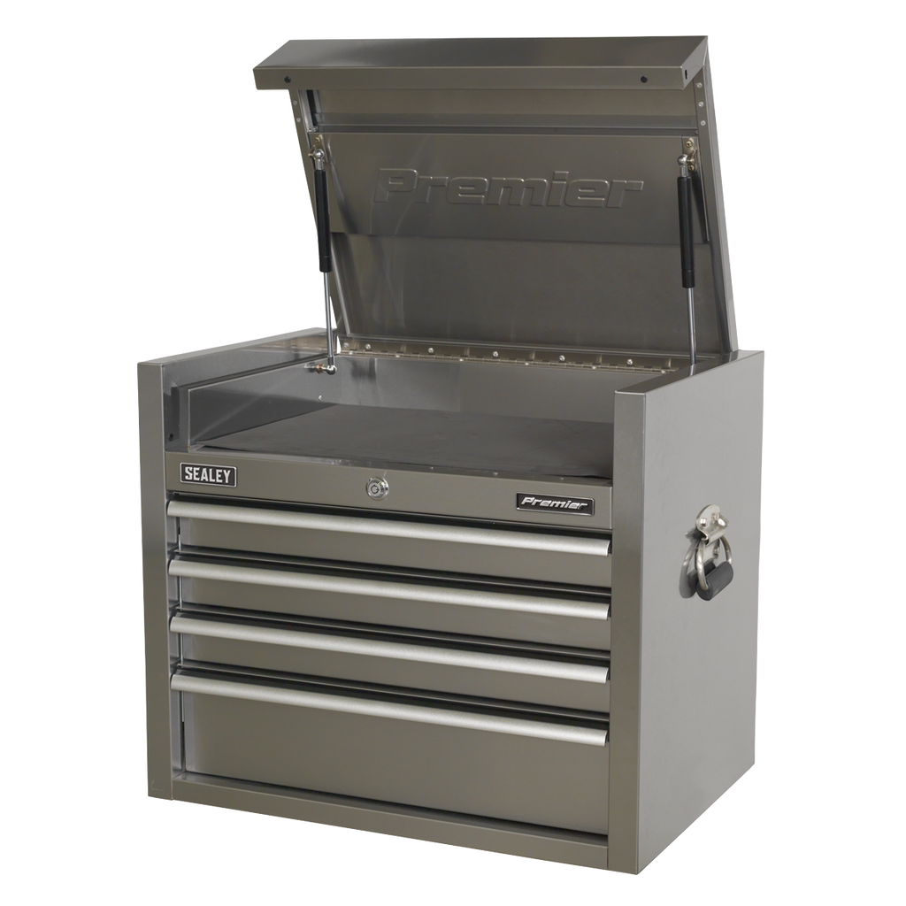 Premier™ Heavy-Duty Topchest 4 Drawer 675mm - Stainless Steel