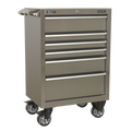 Premier™ Heavy-Duty Rollcab 6 Drawer 675mm - Stainless Steel