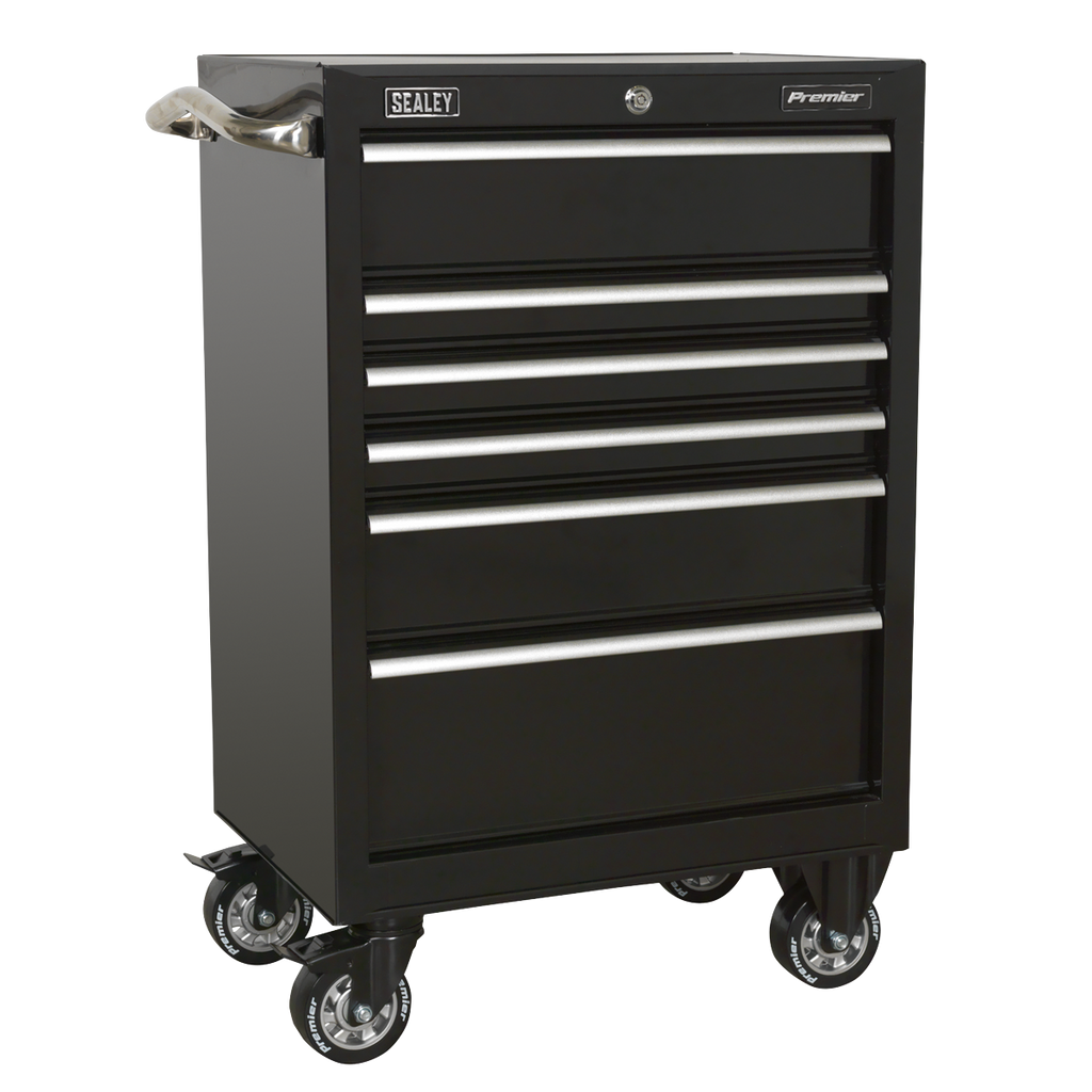 Premier™ Heavy-Duty Rollcab 6 Drawer 675mm - Black