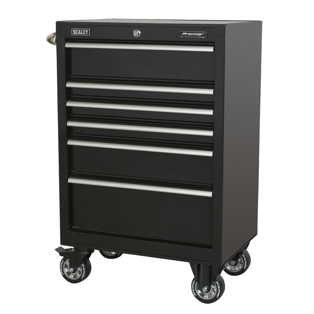 Premier™ Heavy-Duty Rollcab 6 Drawer 675mm - Black