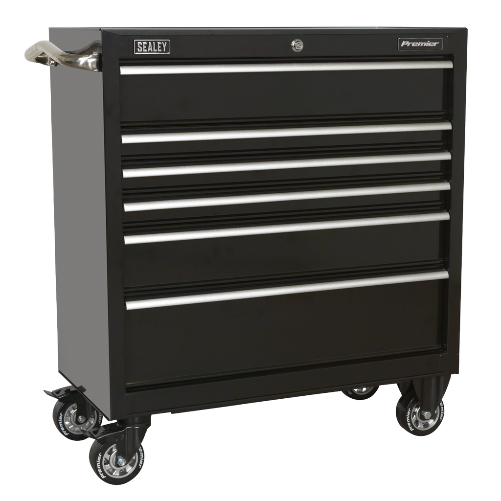 Premier™ Heavy-Duty Rollcab 930mm 6 Drawer - Black
