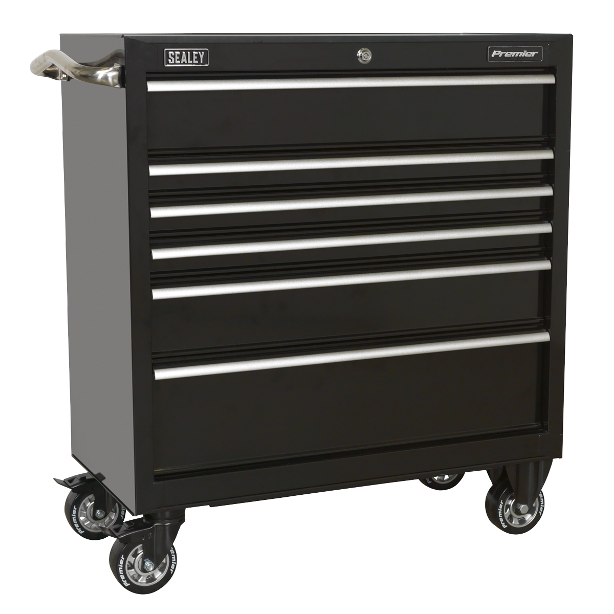 Premier™ Heavy-Duty Rollcab 930mm 6 Drawer - Black