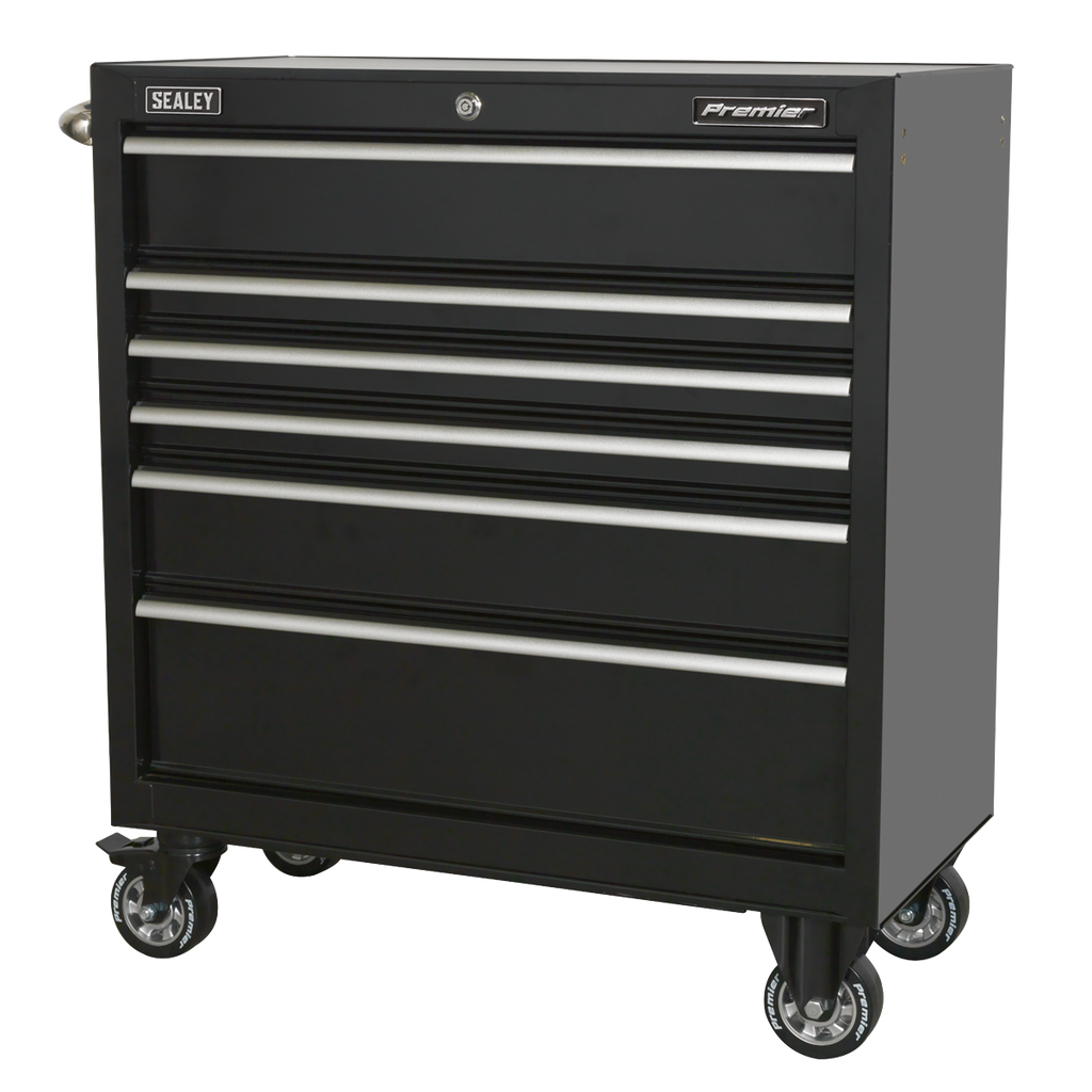 Premier™ Heavy-Duty Rollcab 930mm 6 Drawer - Black