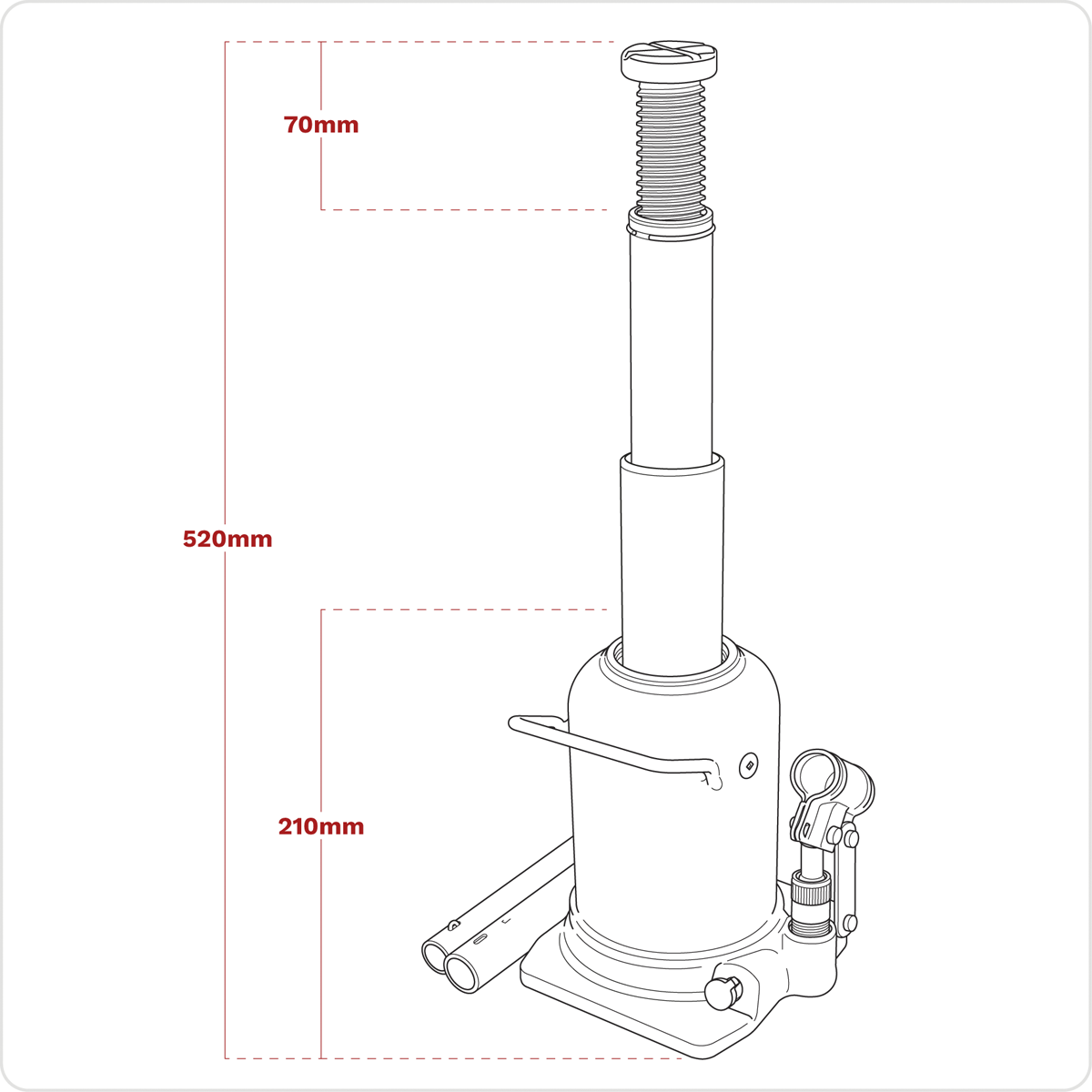 Viking Telescopic Bottle Jack, 10 Tonne (PTBJ10S)