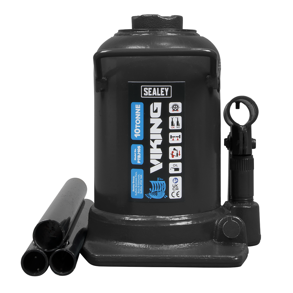 Viking Telescopic Bottle Jack, 10 Tonne (PTBJ10S)