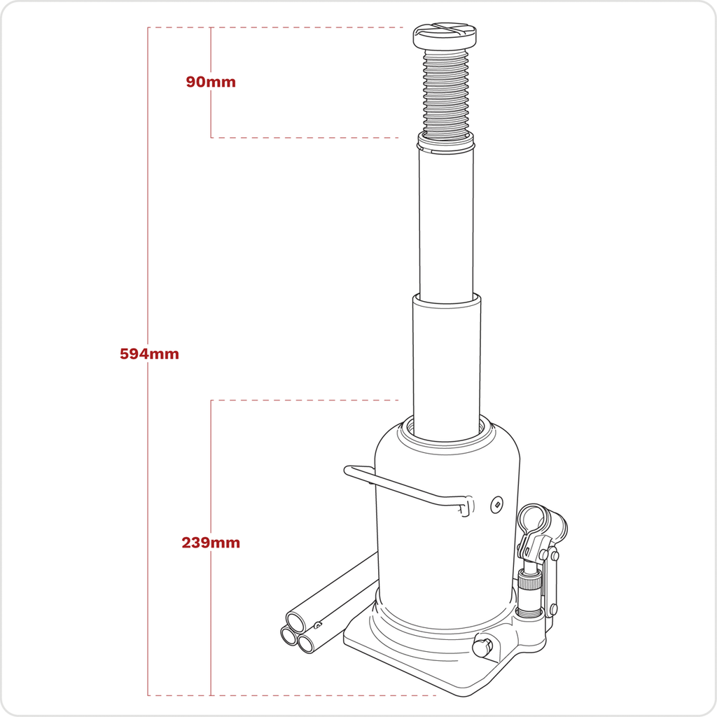 Viking Telescopic Bottle Jack, 12 Tonne (PTBJ12S)