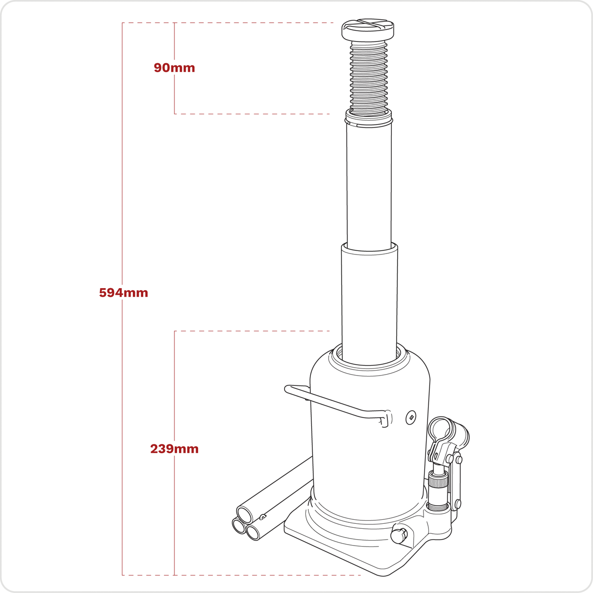 Viking Telescopic Bottle Jack, 12 Tonne (PTBJ12S)