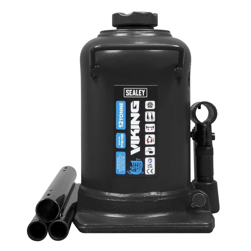 Viking Telescopic Bottle Jack, 12 Tonne (PTBJ12S)