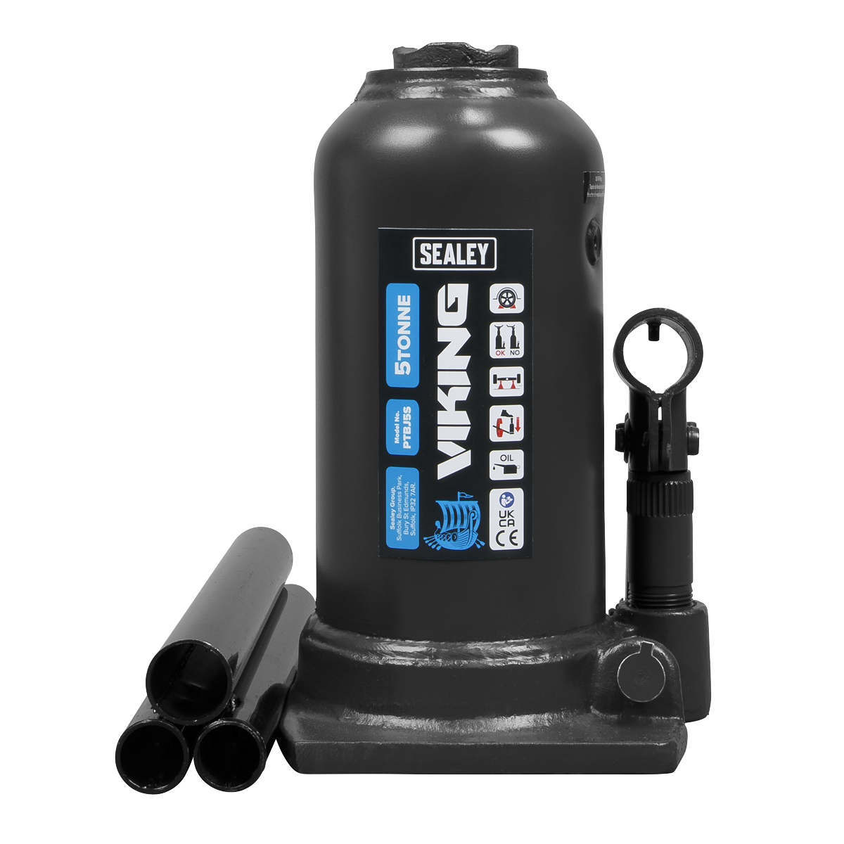 Viking Telescopic Bottle Jack, 5 Tonne (PTBJ5S)