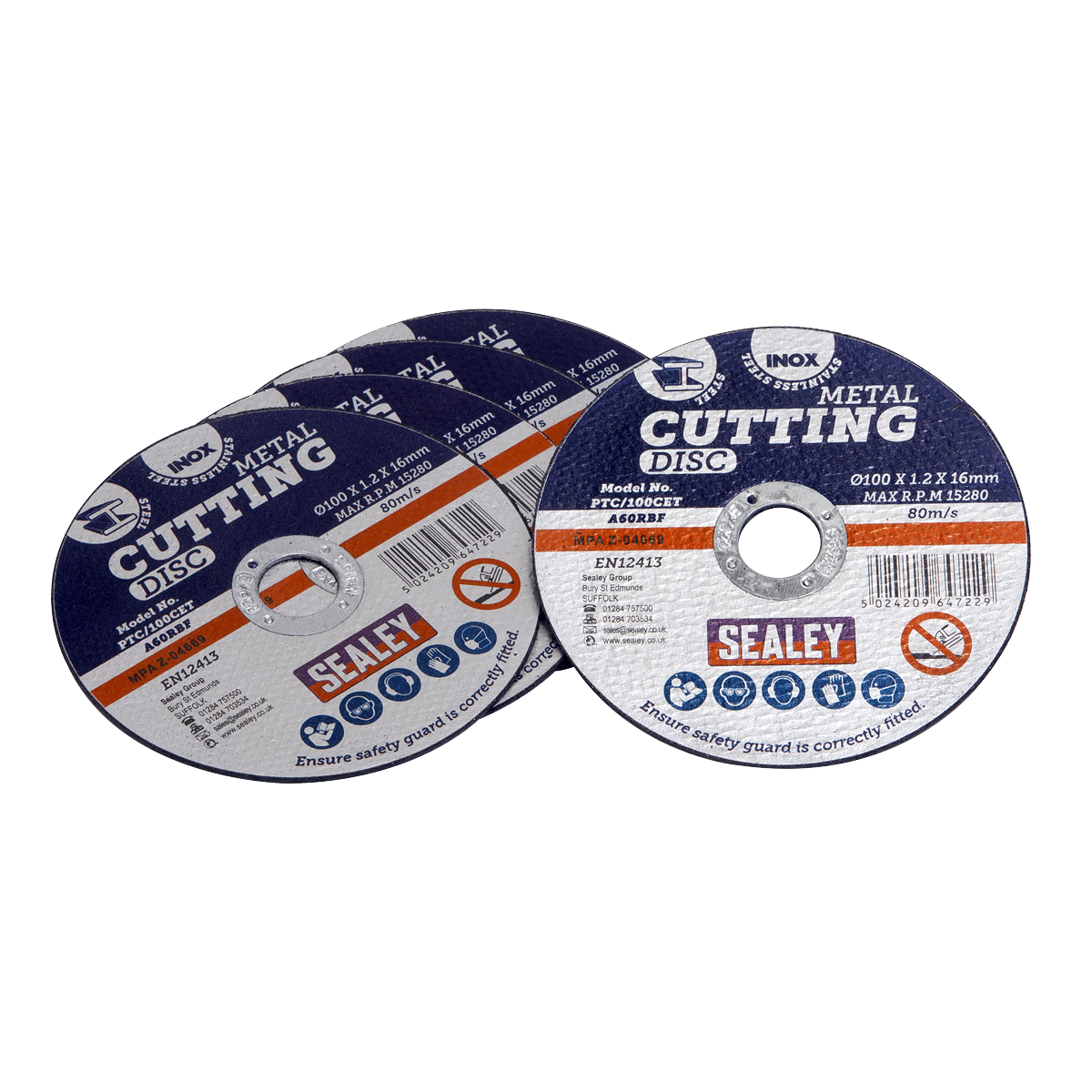 100 x 1.2mm Cutting Disc 16mm Bore - Pack of 5