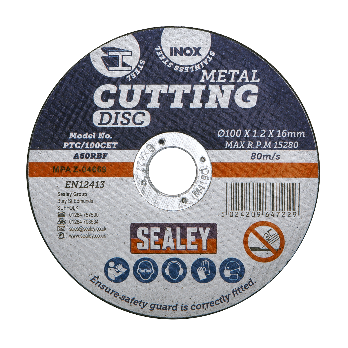 100 x 1.2mm Cutting Disc 16mm Bore