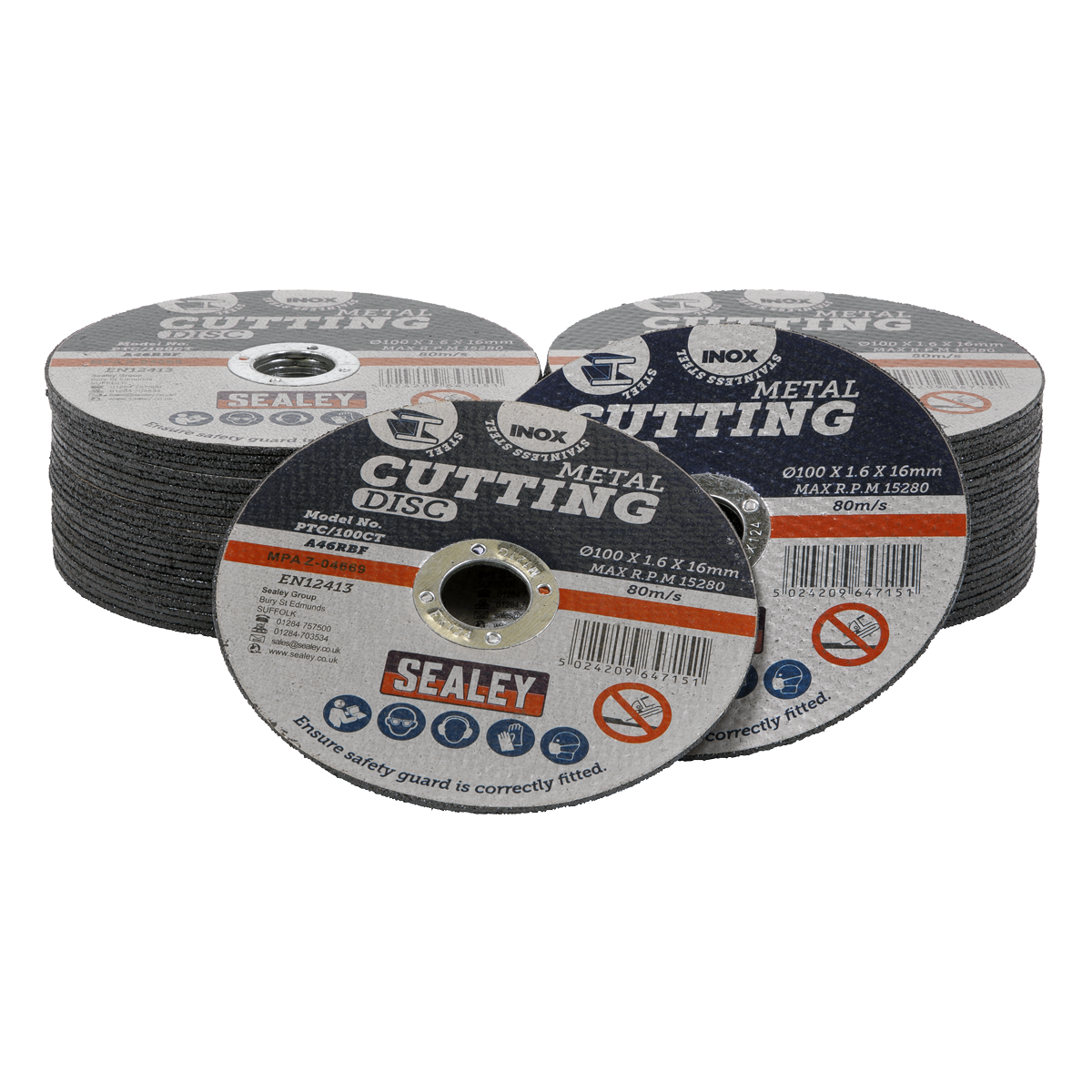 100 x 1.6mm Cutting Disc 16mm Bore - Pack of 50