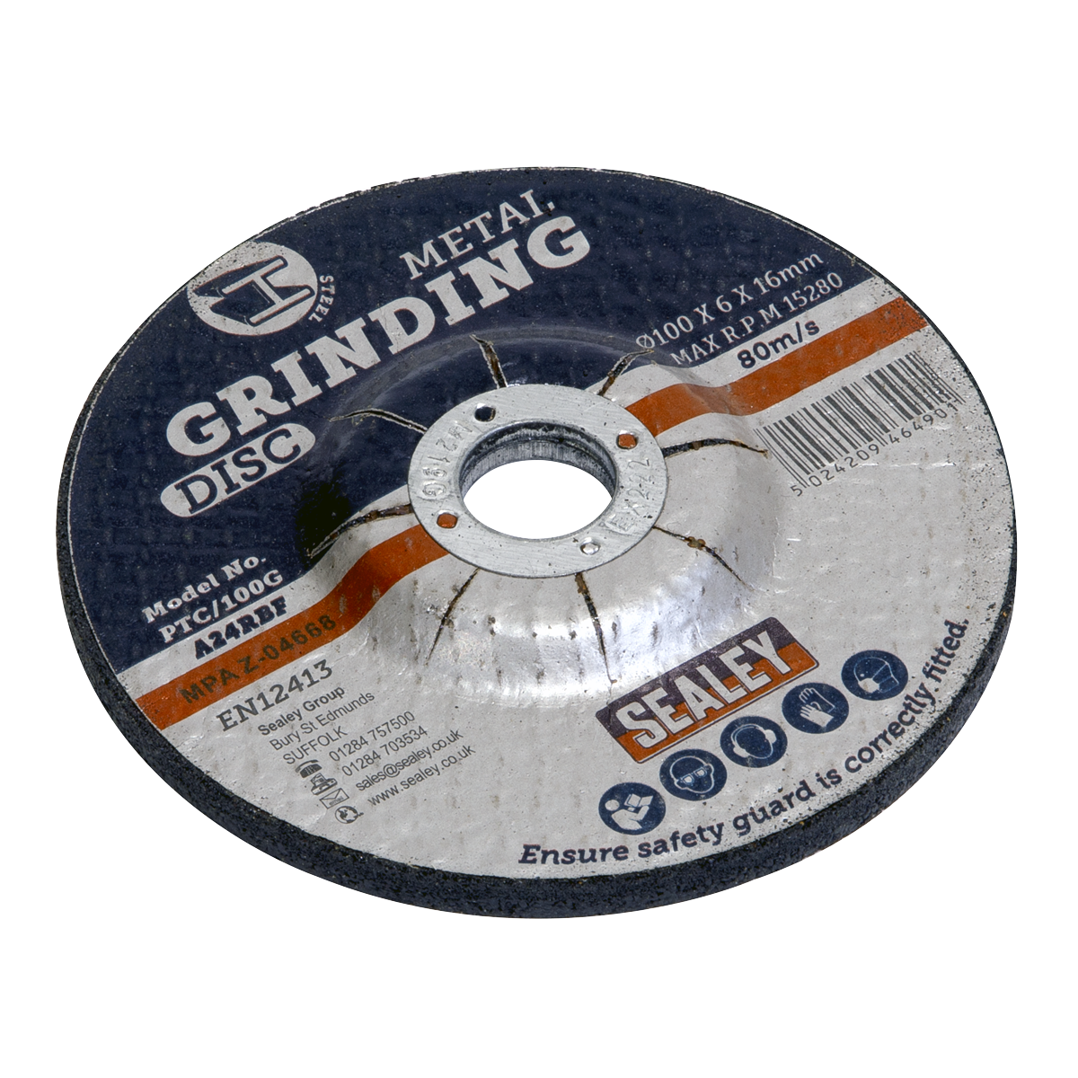 100 x 6mm Grinding Disc 16mm Bore