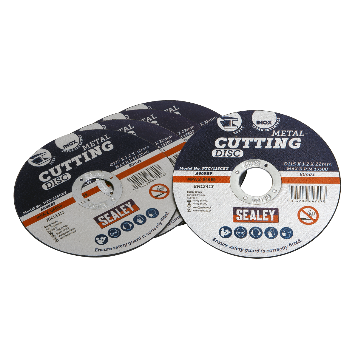 115 x 1.2mm Cutting Disc 22mm Bore - Pack of 5