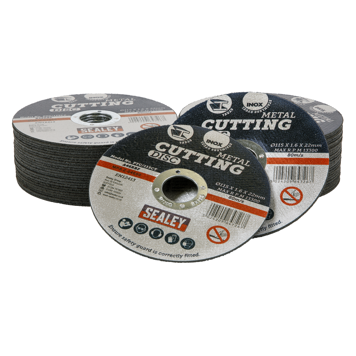 115 x 1.6mm Cutting Disc 22mm Bore - Pack of 50