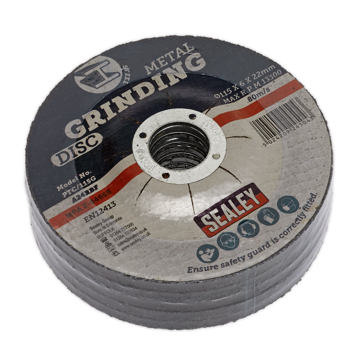 115 x 6mm Grinding Disc 22mm Bore - Pack of 5