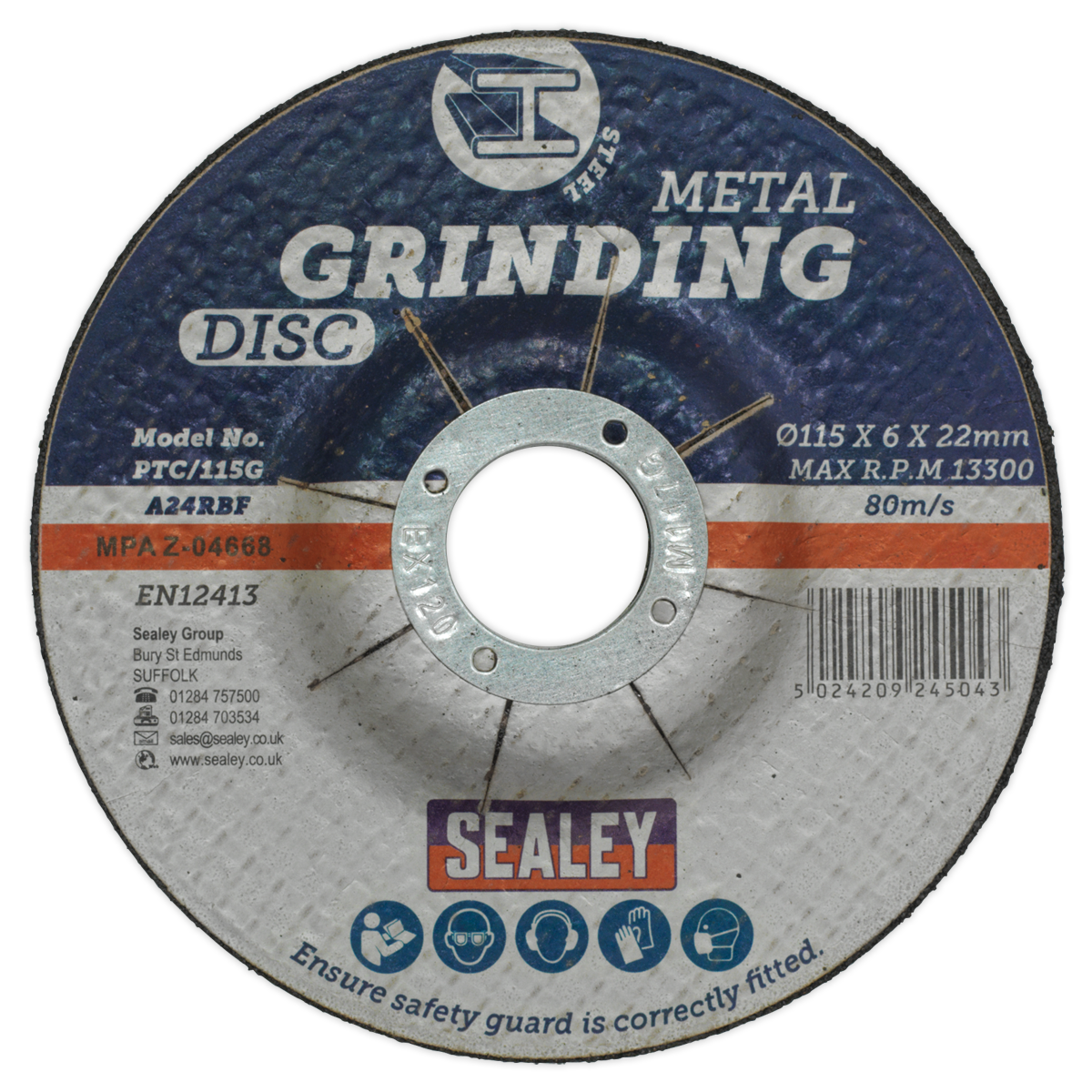 115 x 6mm Grinding Disc 22mm Bore