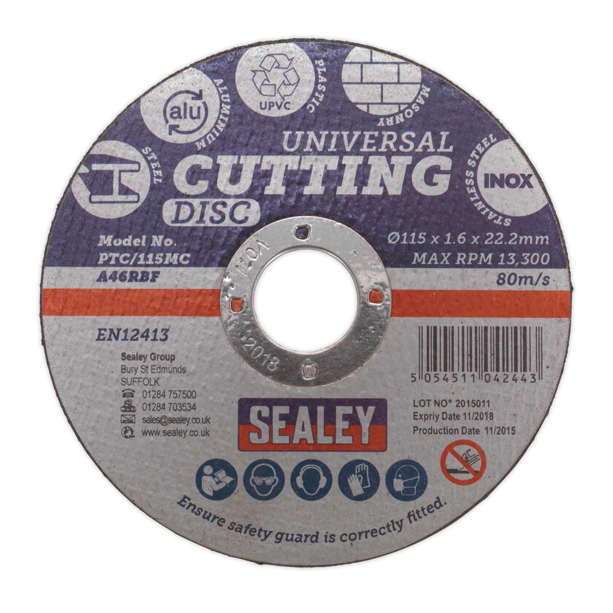 115 x 1.6mm Universal Cutting Disc 22mm Bore