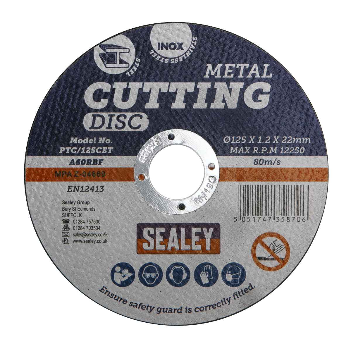 125 x 1.2mm Cutting Disc 22mm Bore