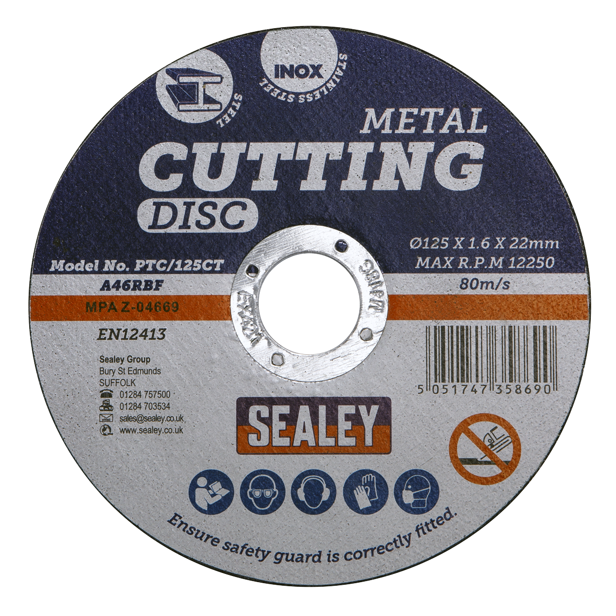 125 x 1.6mm Cutting Disc 22mm Bore