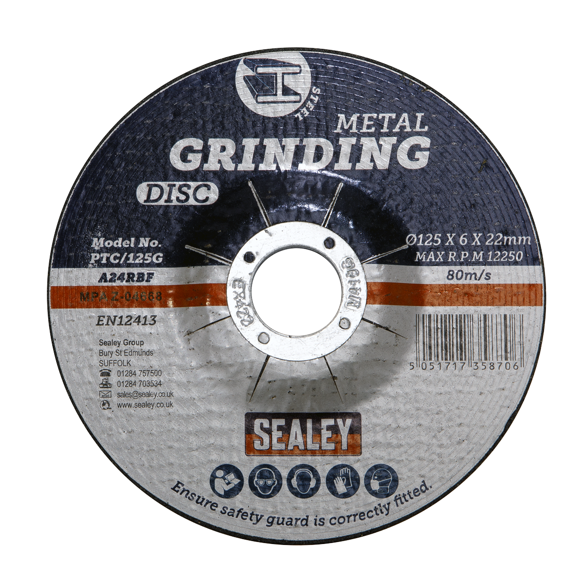 125 x 6mm Grinding Disc 22mm Bore