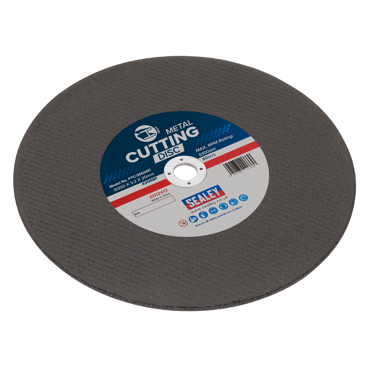 300 x 3.2mm Flat Metal Cutting Disc 20mm Bore