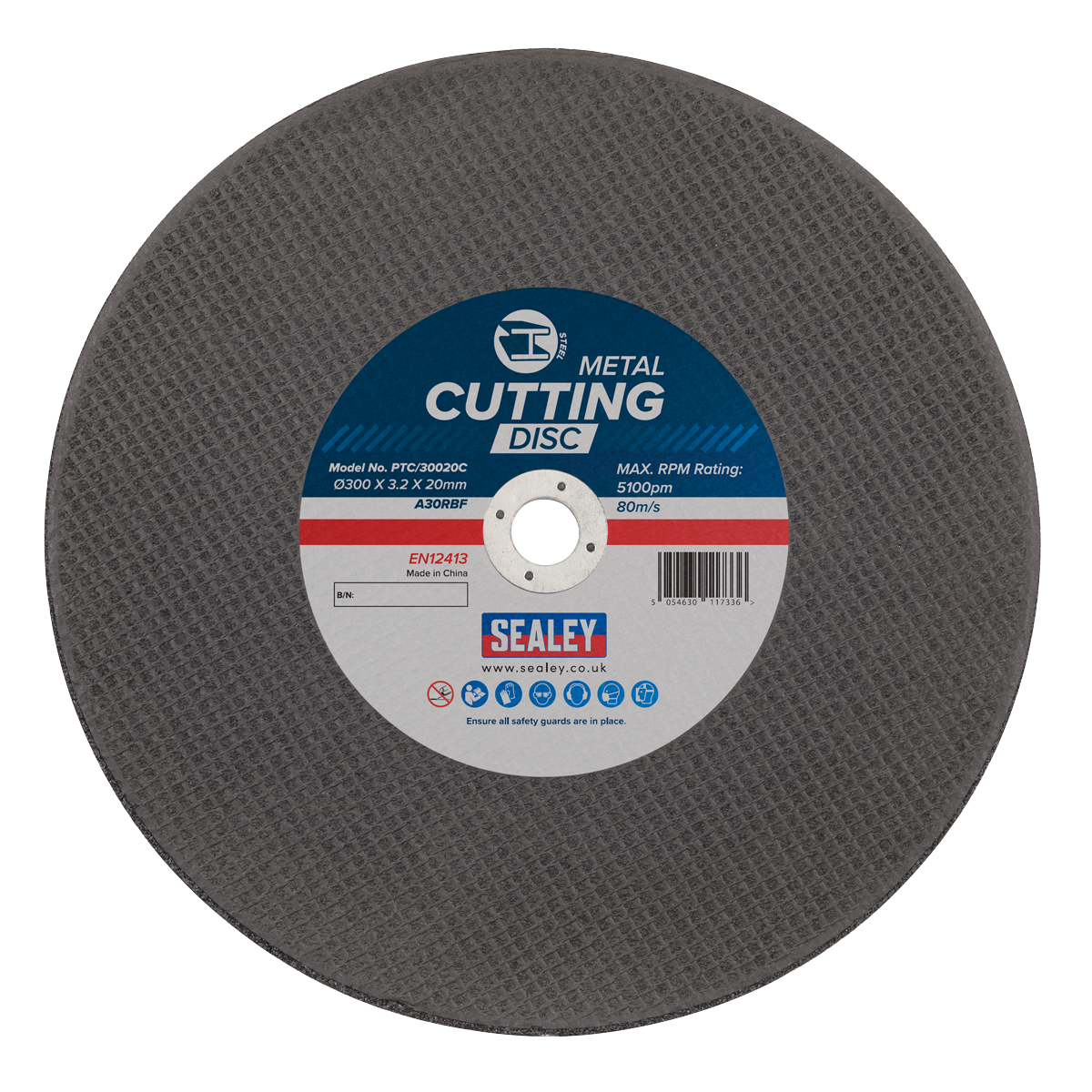 300 x 3.2mm Flat Metal Cutting Disc 20mm Bore