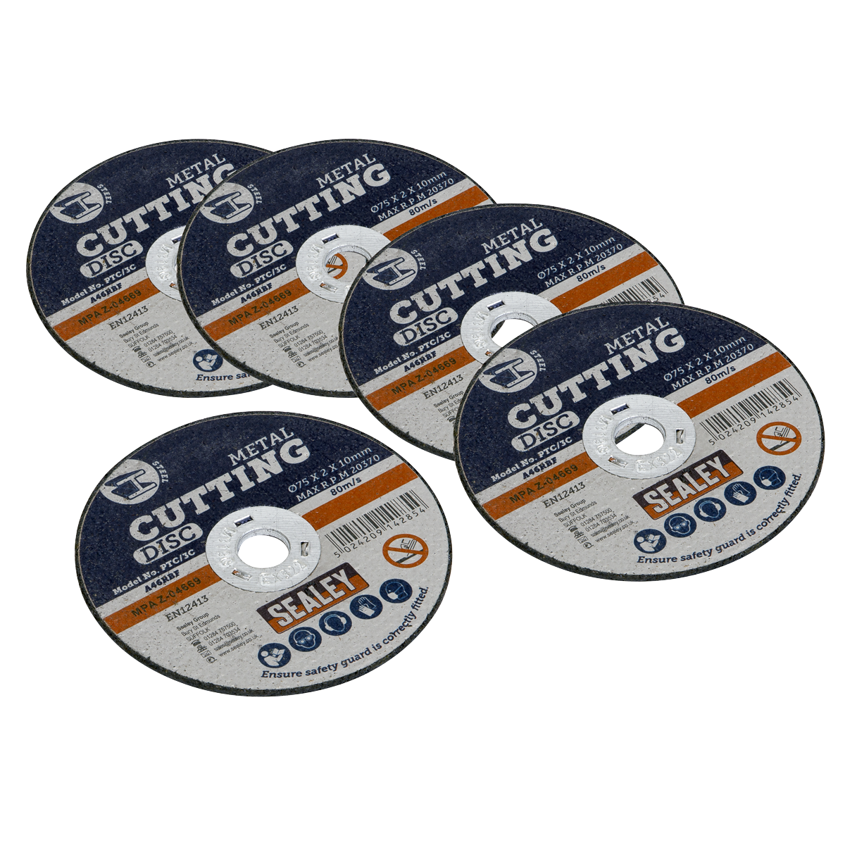 75 x 2mm Cutting Disc 10mm Bore - Pack of 5