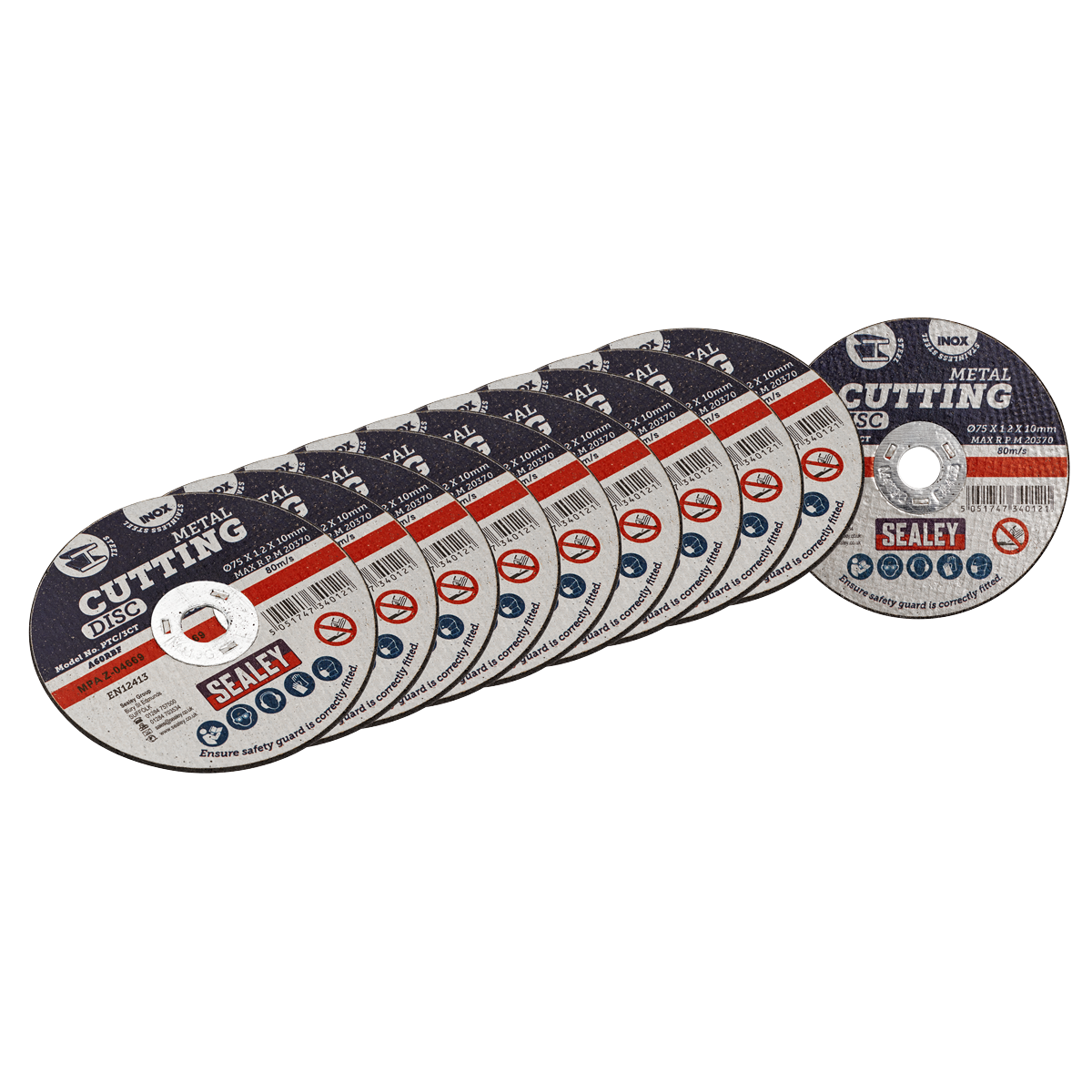 75 x 1.2mm Cutting Disc 10mm Bore - Pack of 10
