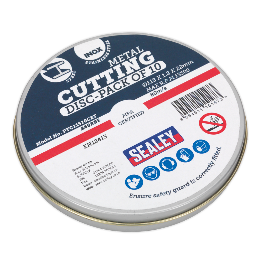 115 x 1.2mm Cutting Discs, Packs of 10 - Display Box 10