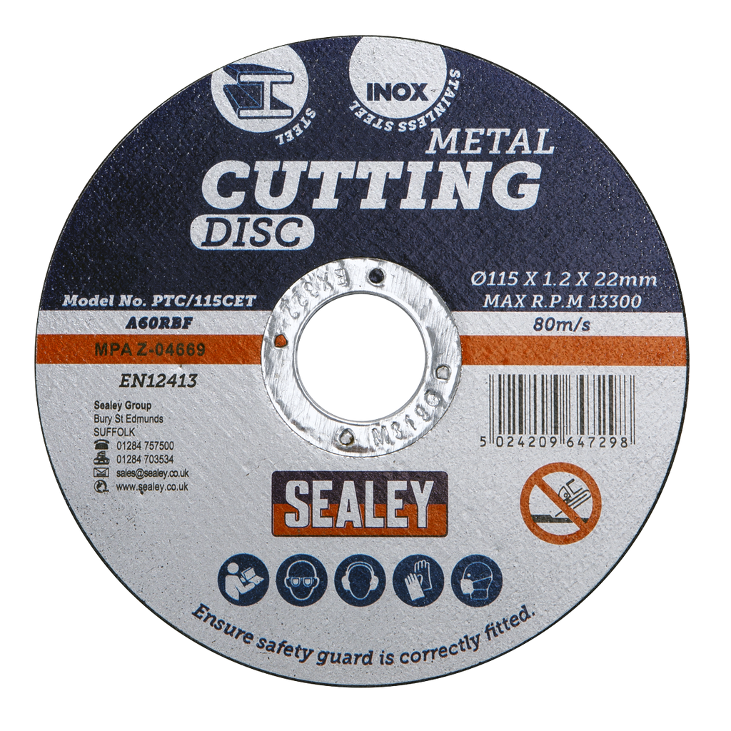 115 x 1.2mm Cutting Disc 22mm Bore - Pack of 50