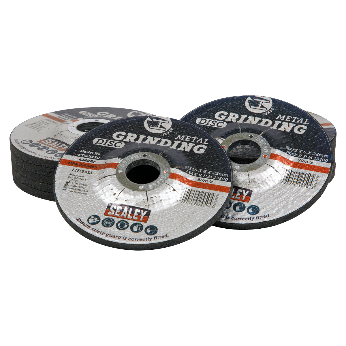 115 x 6mm Grinding Disc 22mm Bore - Pack of 12