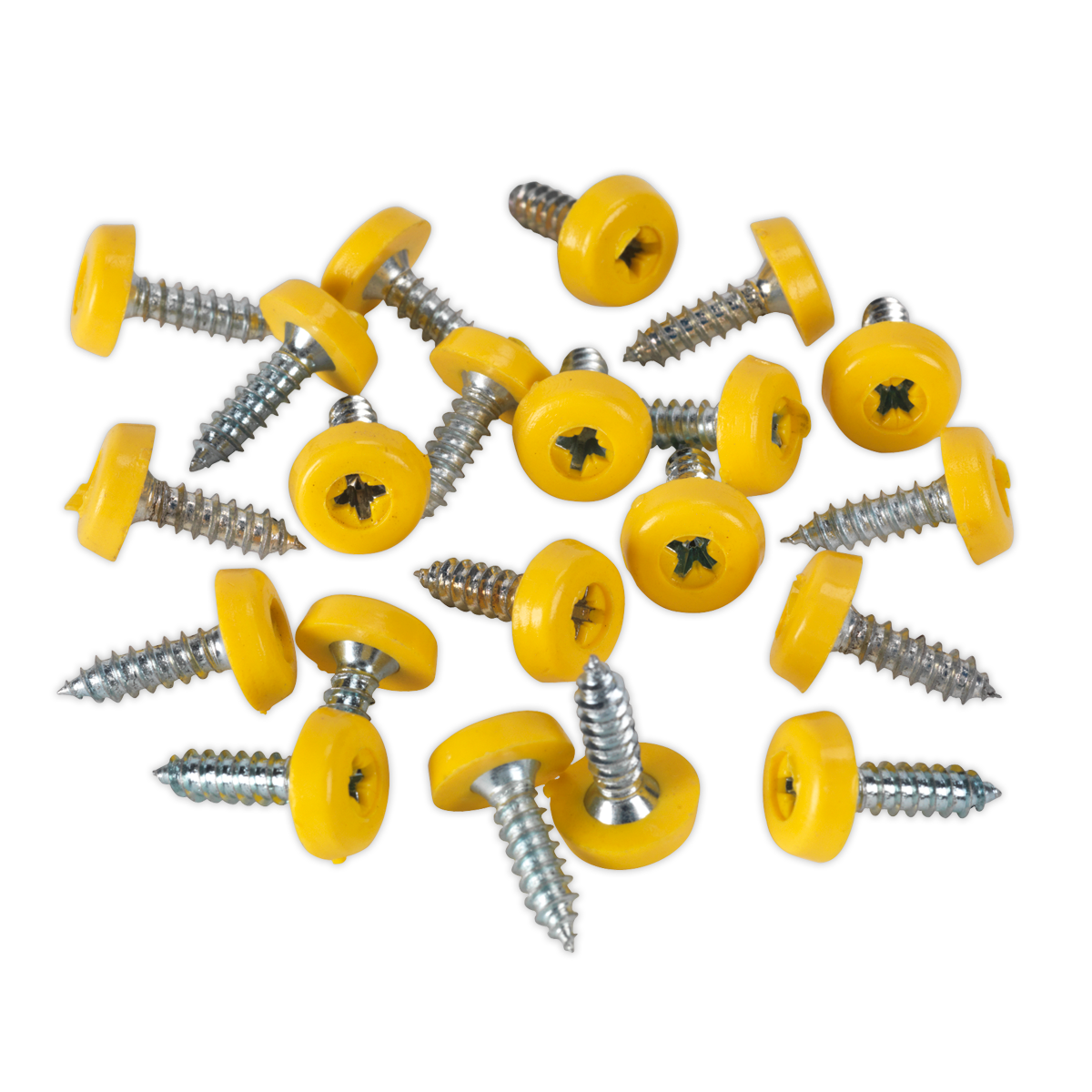 Numberplate Screw with Plastic Enclosed Head 4.8 x 18mm, Yel
