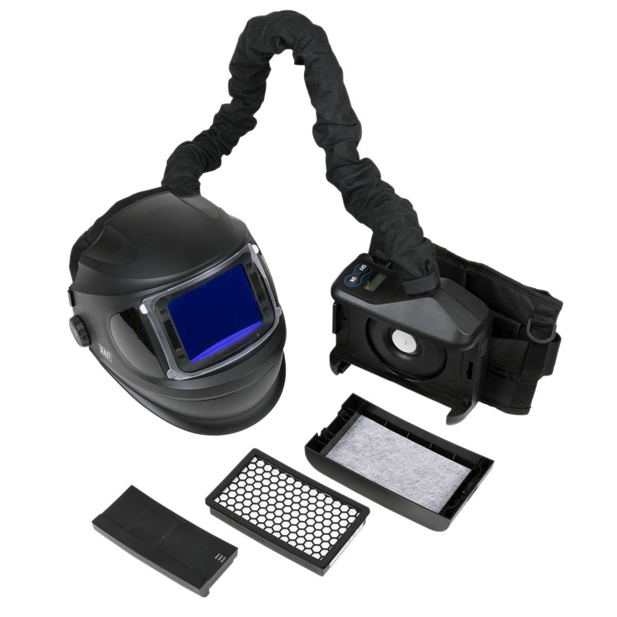 Auto Darkening Welding Helmet with TH3 Powered Air Purifying Respirator (PWH618)