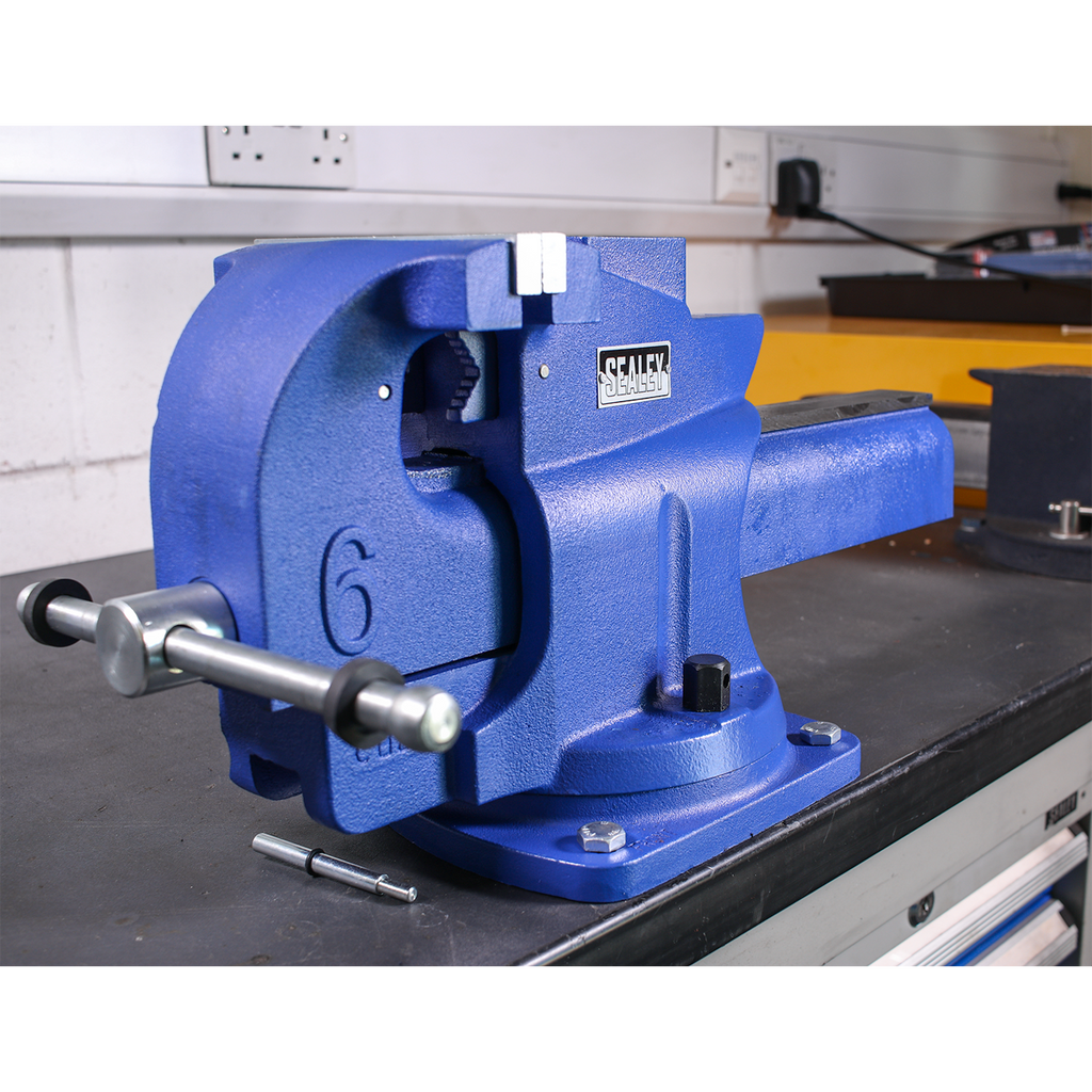 Quick Action Cast Iron Vice with Swivel Base 150mm