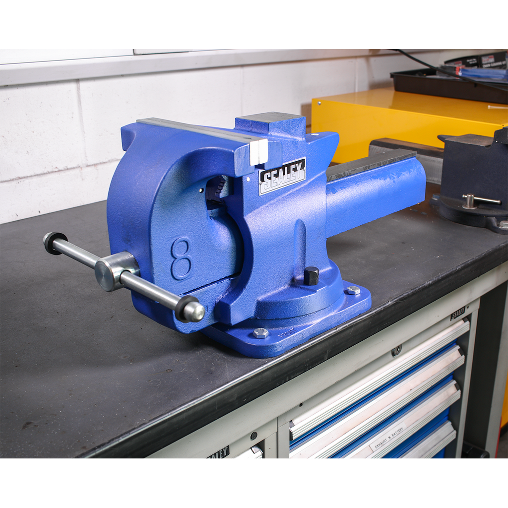 Quick Action Cast Iron Vice with Swivel Base 200mm