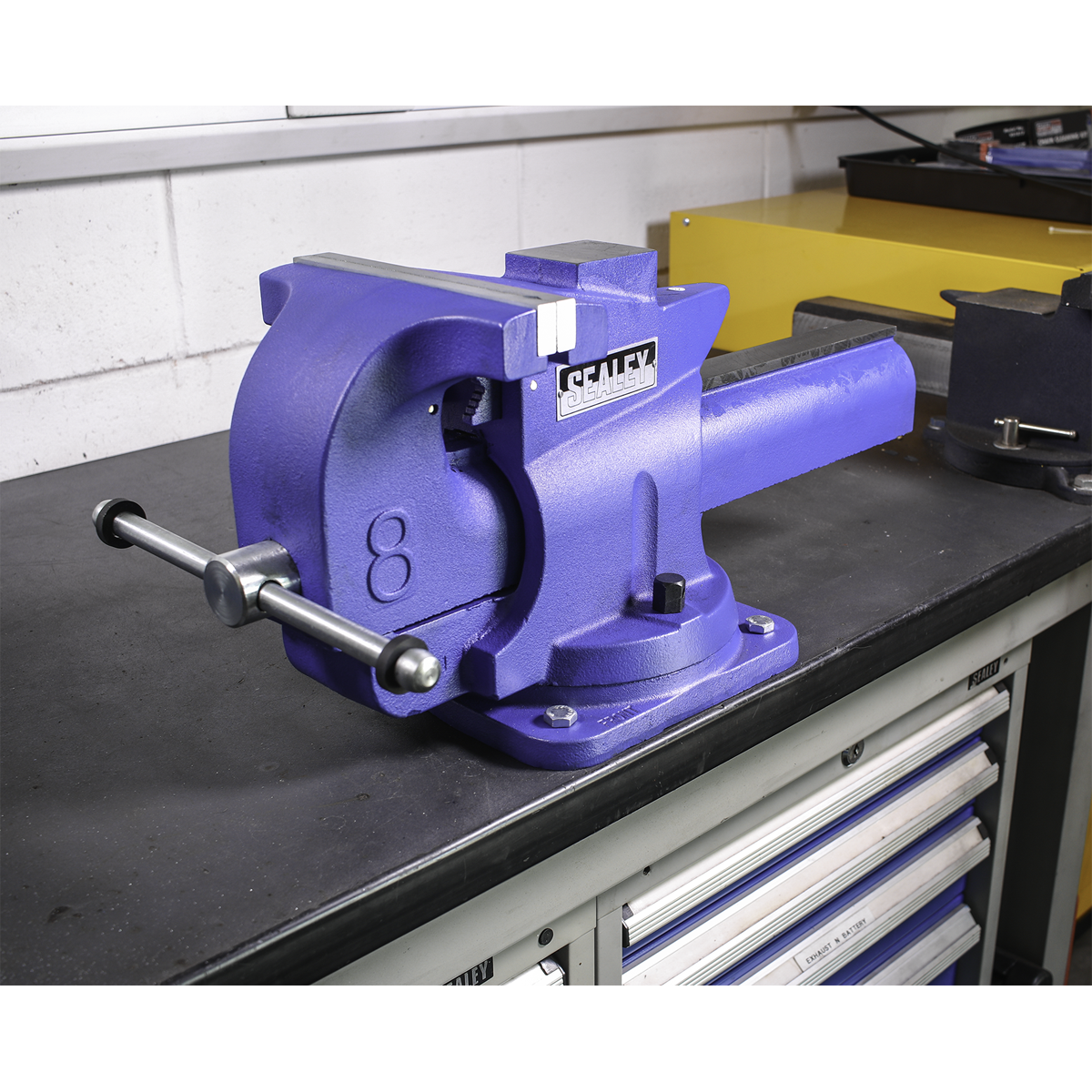 Quick Action Cast Iron Vice with Swivel Base 200mm