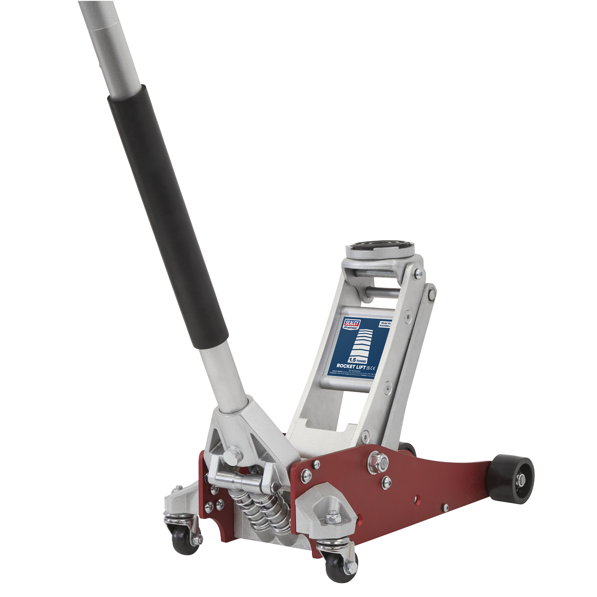 Premier Low Profile Aluminium Trolley Jack with Rocket Lift 1.5 Tonne