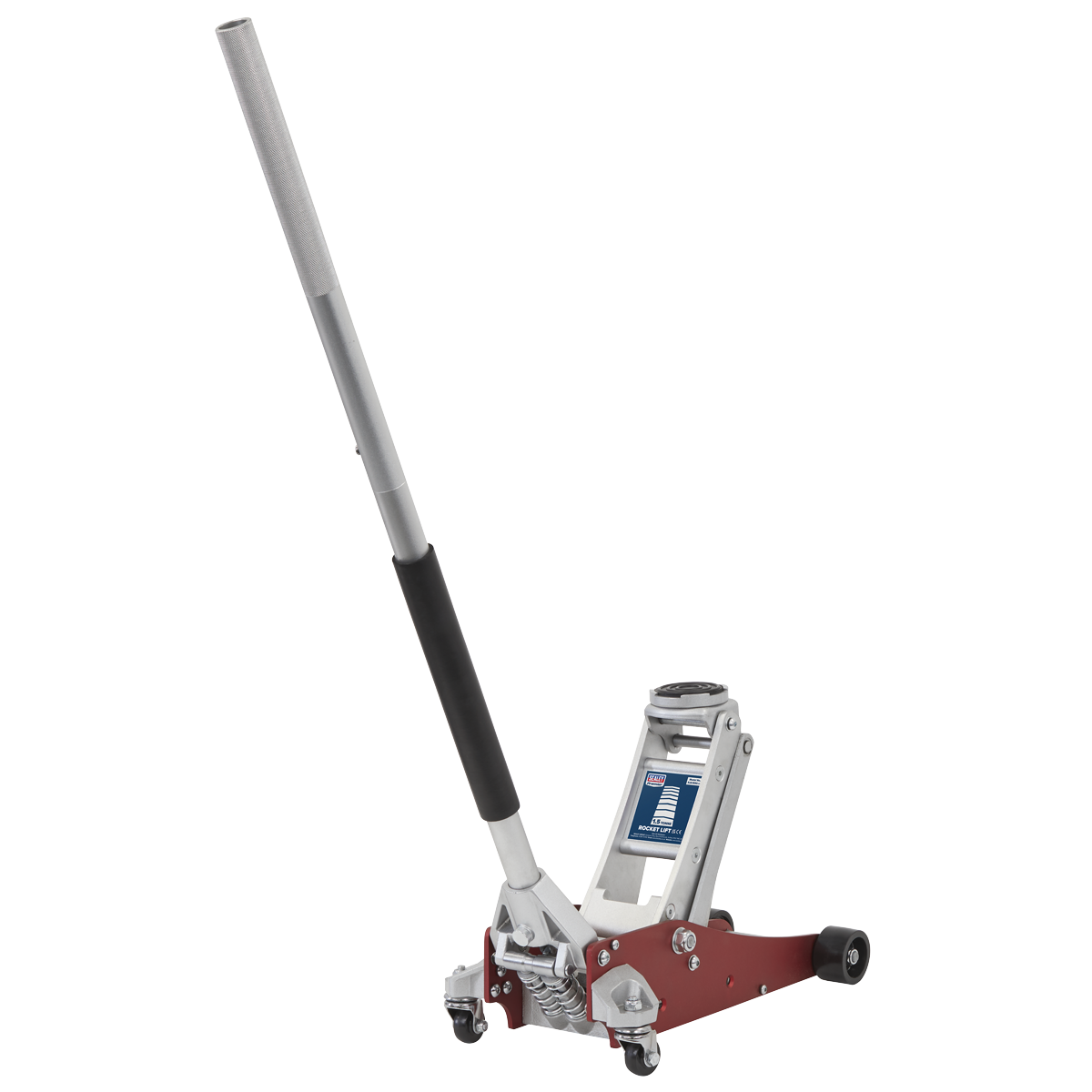 Premier Low Profile Aluminium Trolley Jack with Rocket Lift 1.5 Tonne