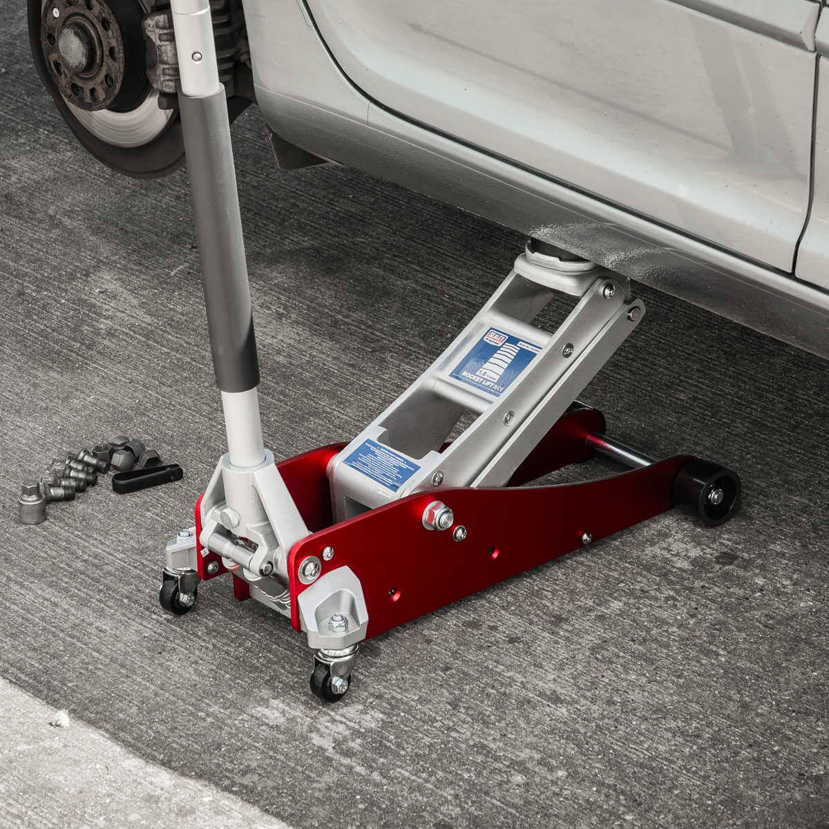Low Profile Aluminium Trolley Jack with Rocket Lift, 1.8 Tonne (RJA1800)