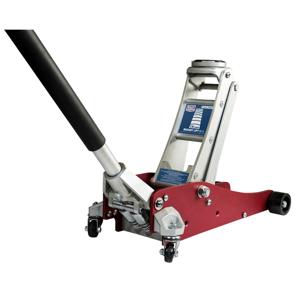 Low Profile Aluminium Trolley Jack with Rocket Lift, 1.8 Tonne (RJA1800)