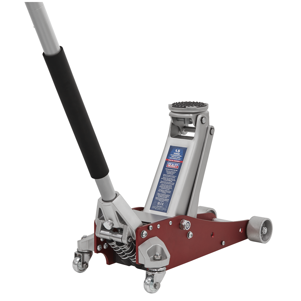 Aluminium/Steel Trolley Jack with Rocket Lift 1.5 Tonne
