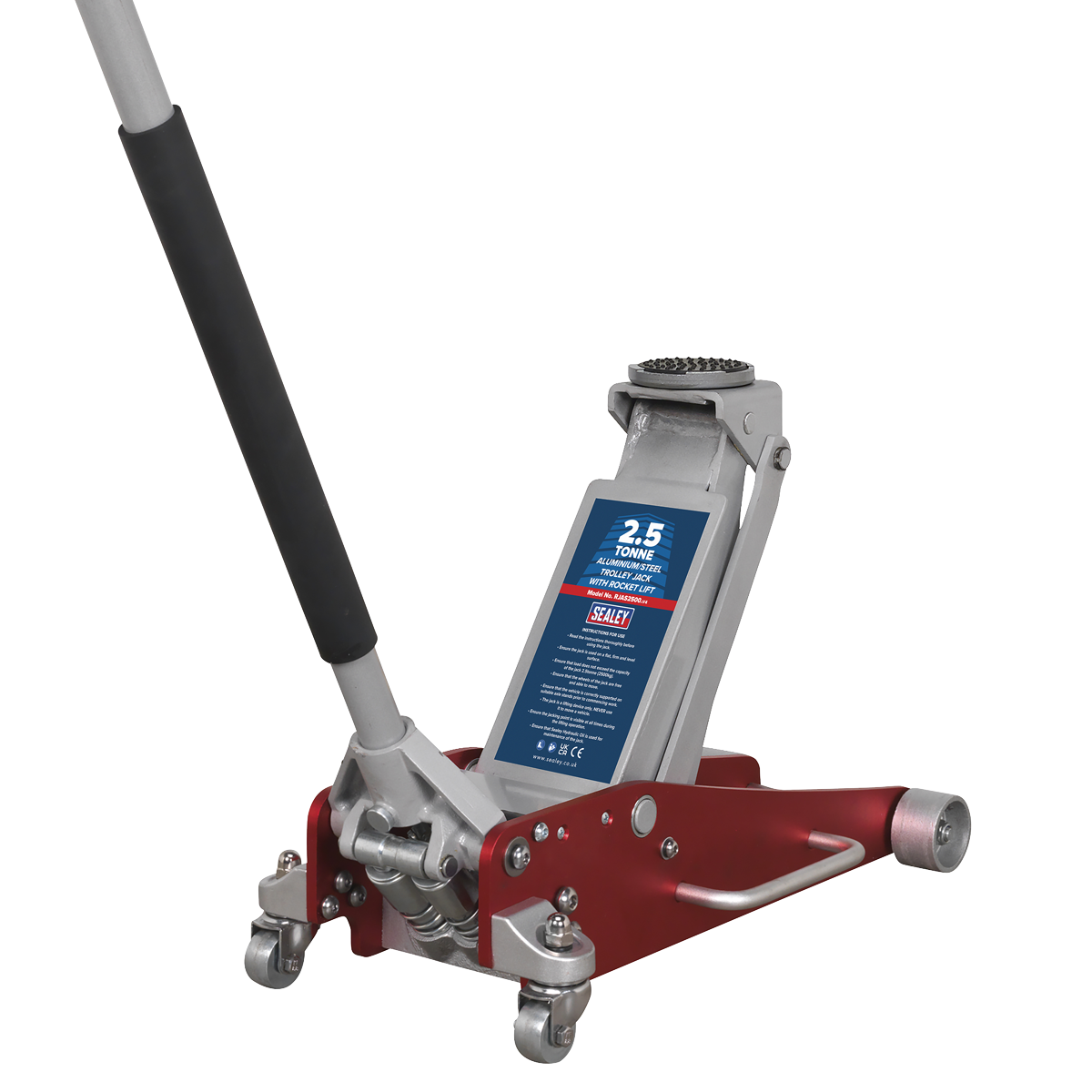 Aluminium/Steel Trolley Jack with Rocket Lift 2.5 Tonne