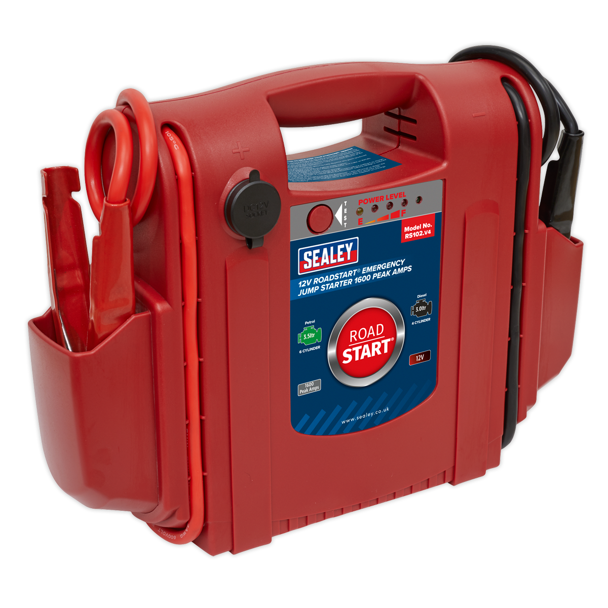 RoadStart® 12V Emergency Jump Starter 1600 Peak Amps