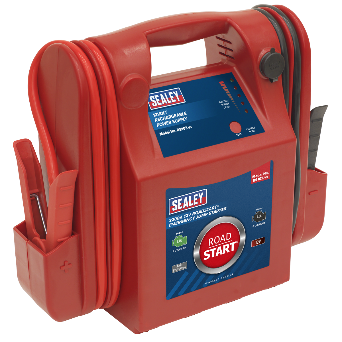 RoadStart® 12V Emergency Jump Starter 3200 Peak Amps