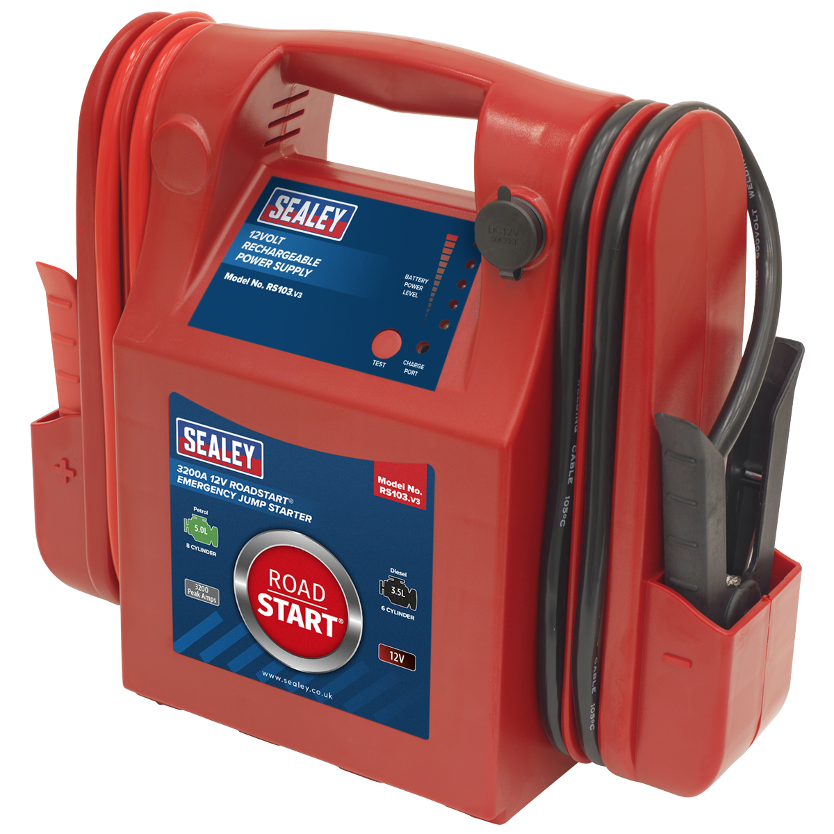 RoadStart® 12V Emergency Jump Starter 3200 Peak Amps