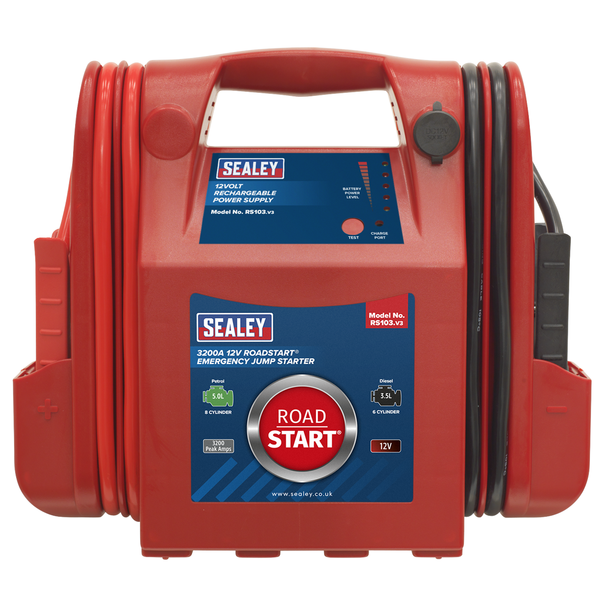 RoadStart® 12V Emergency Jump Starter 3200 Peak Amps