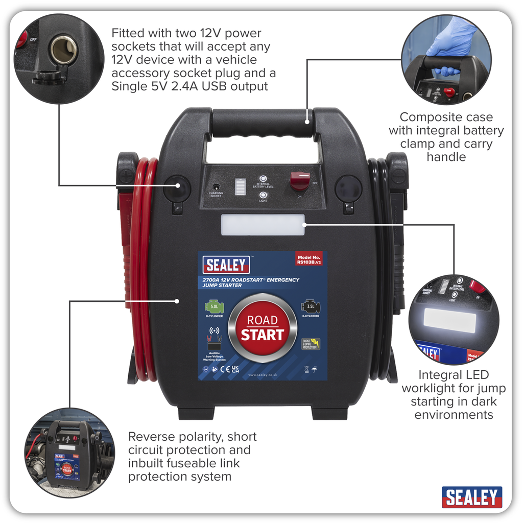 RoadStart® 12V Emergency Jump Starter, 2700A (RS103B)