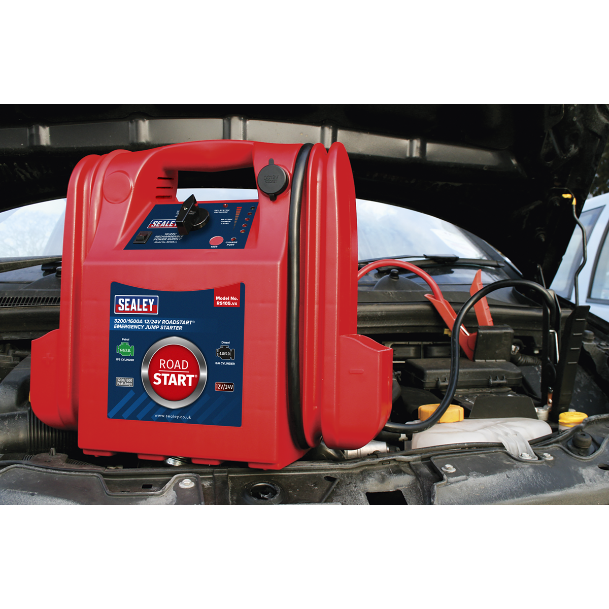 RoadStart® 12/24V Emergency Jump Starter 3200/1600 Peak Amps